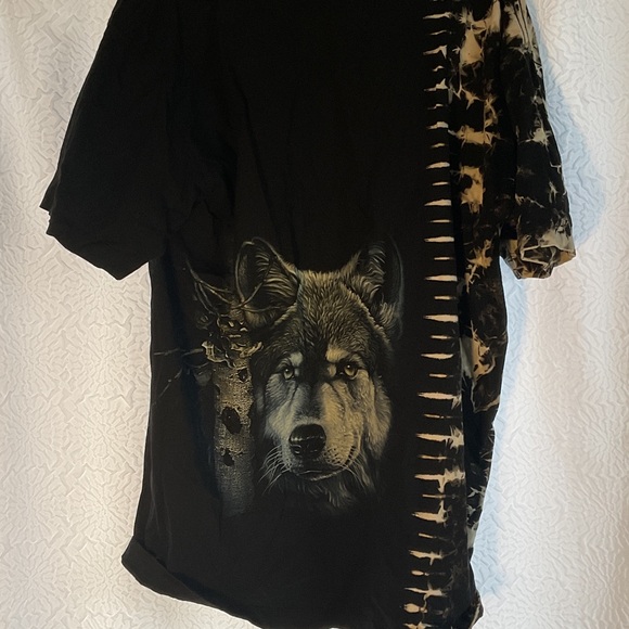 Men's Black vintage Wolf Moon Graphic Tee - Picture 3 of 3